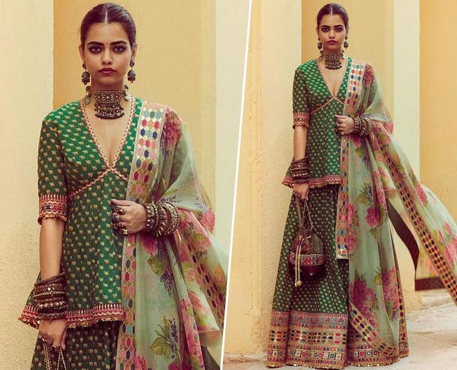green lehenga look inside 