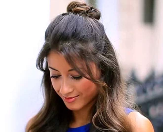 knotted bun hairstyle