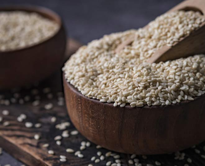 sesame seeds inside 
