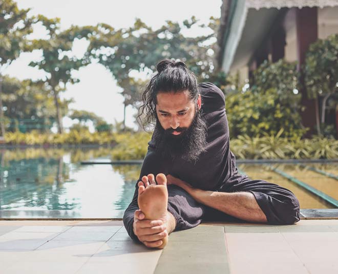 ardha baddha padma paschimottanasana inside 