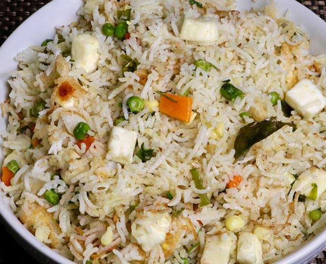 food for kids birthday party at home paneer pulaw inside 