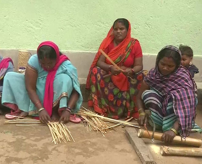 jitan devi jharkhand women hand crafted eco friendly bamboo products inside 