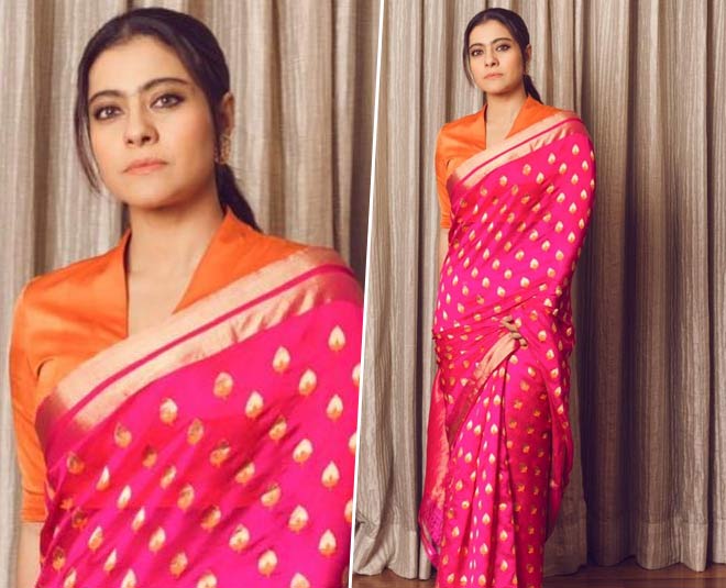 pink saree look inside 