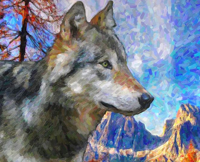 animal paintings in bed room