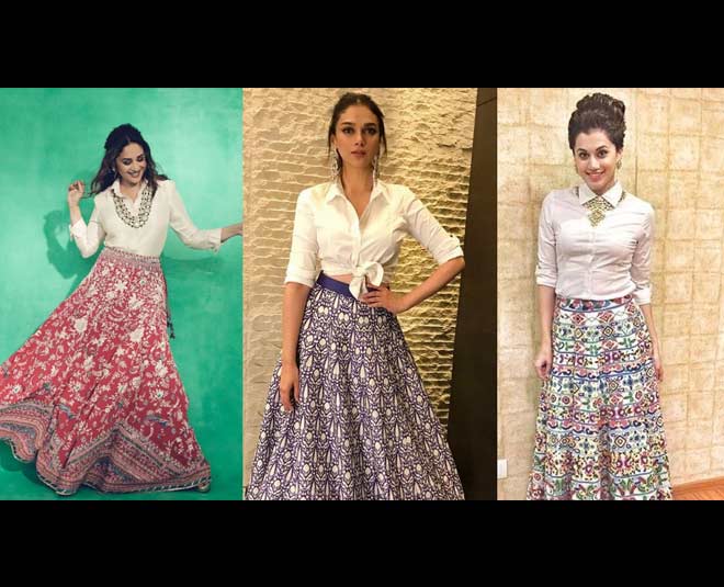 Ethnic Skirts for Festivals Navratri Diwali Rajasthani Jaipuri Women  Traditional Ethnic Flared Gold Print Long Skirt