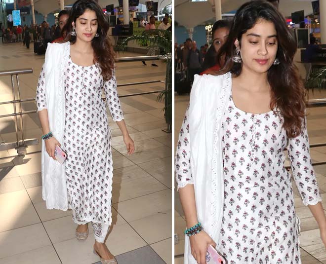 janhvi kapoor white kurta