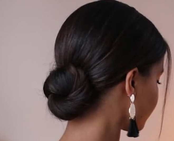 low bun hairstyle
