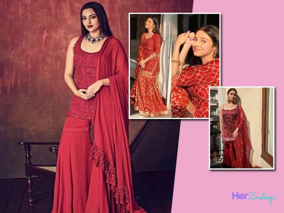 alia bhatt in red sharara