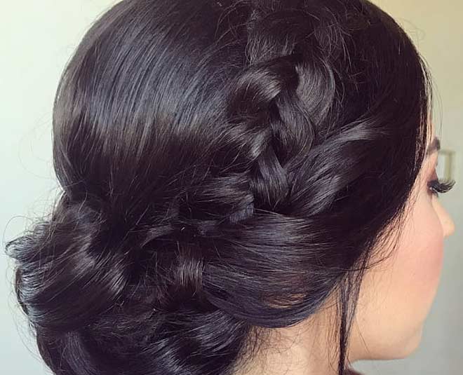 side braid bun hairstyle