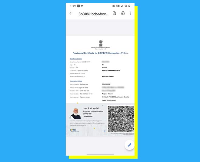 covid vaccine certificate