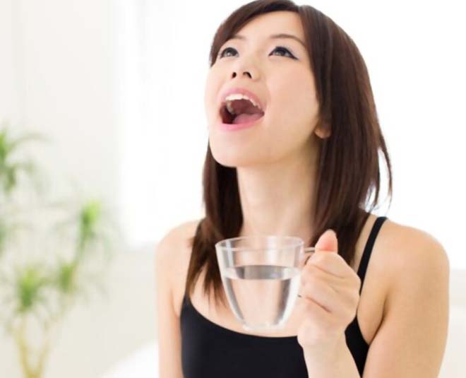 gargle salt water inside