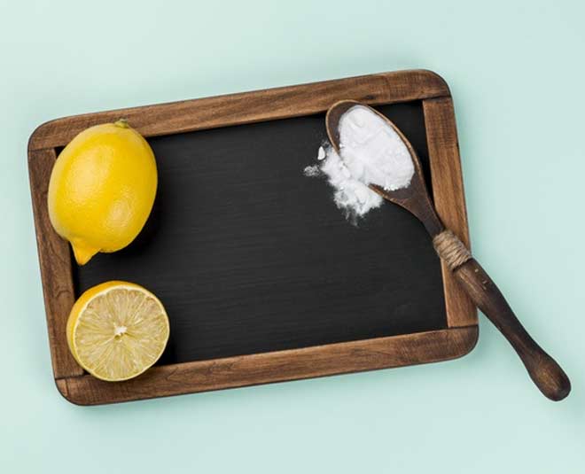inside  lemon and baking soda