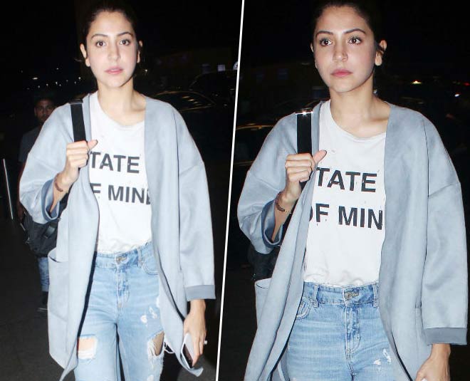 Anushka Sharma picks a quirky green shirt for her airport look