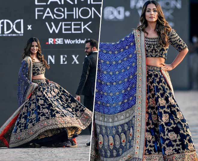 hina khan style in lehenga