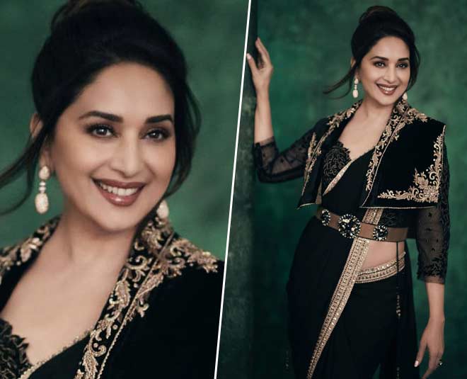 madhuri dixit cape blouse design
