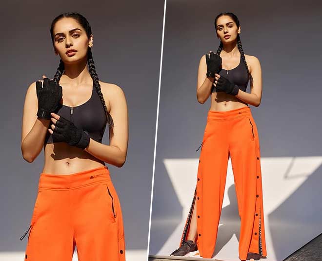 manushi chhillar summer fashion orange pants