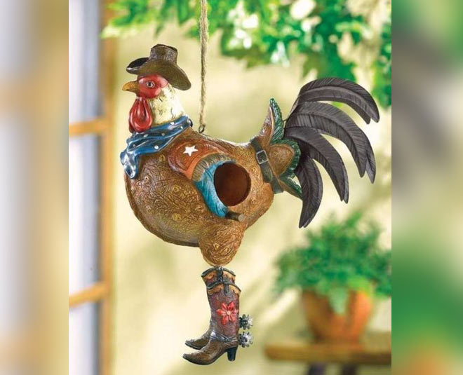 roaster shape bird house