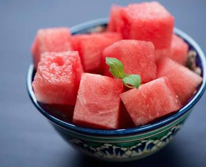 watermelon peel cubes inside 