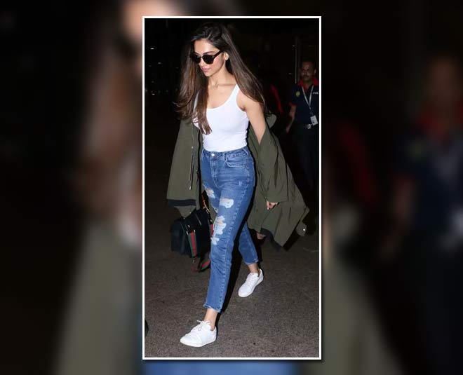 Airport Style: Deepika Padukone dons black sleeveless top with