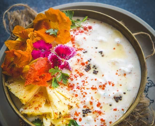 inside pineapple dish