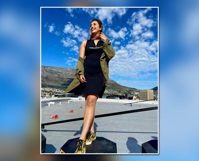 inside  dark blue dress