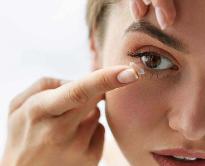 remember when  wearing contact lenses inside 