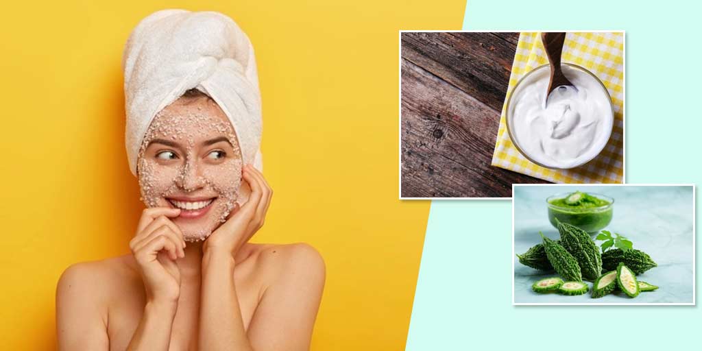 Bitter Gourd and Curd Face Mask for Dry Skin in Hindi bitter gourd