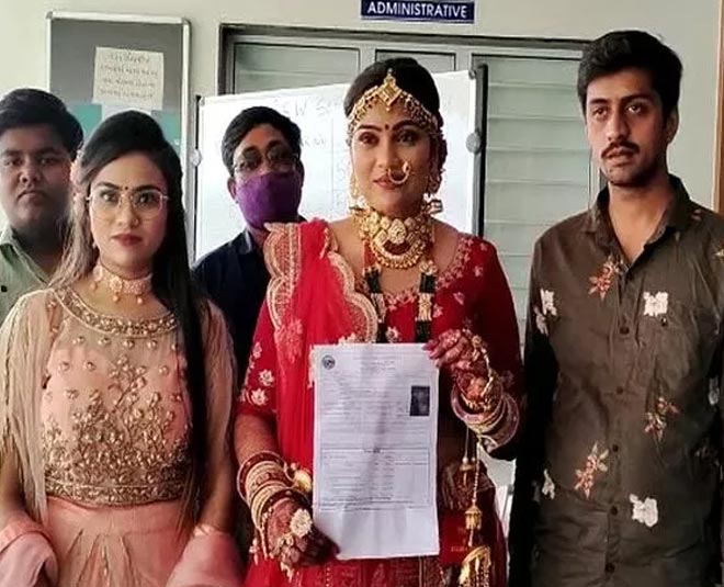 bride gujarat writes exam on wedding day