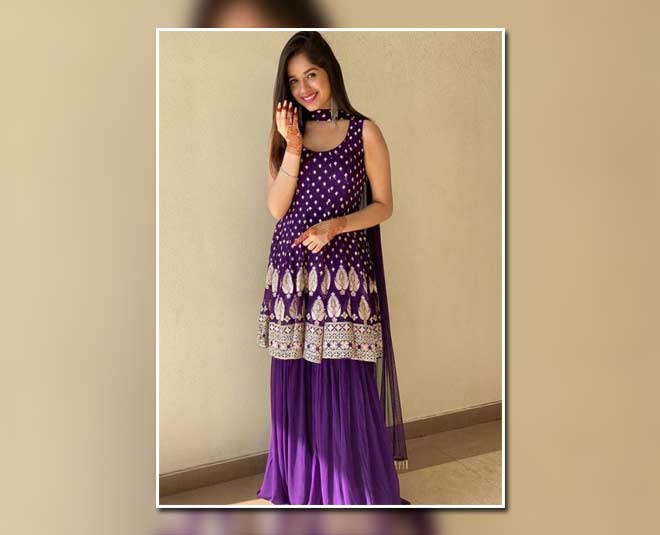 jannat purple sharara