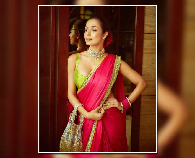 potli bag with pear saree