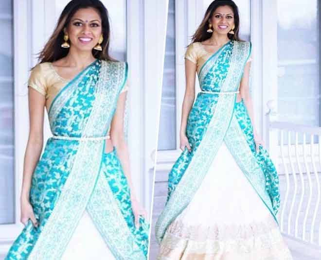 saree style drapping