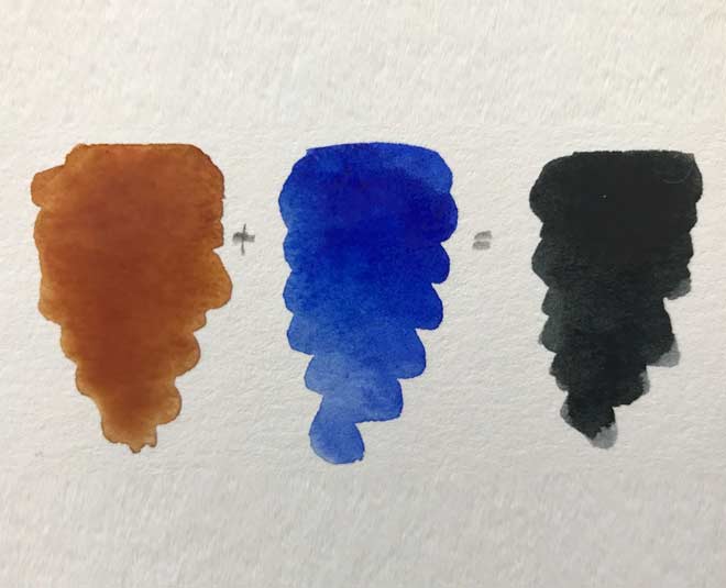 blue and brown color make black