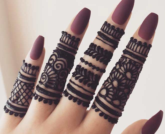 Simple Finger Mehendi Designs for Karwa Chauth -करवा चौथ पर उंगलियों पर  लगाएं ये आसान मेहंदी डिजाइन्स