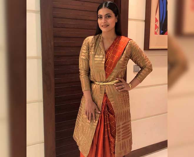 चौथा दिन kajol orange outfit navratri