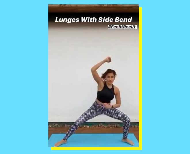 lunges with side bend