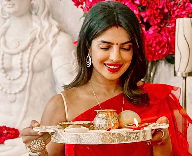 Karwa Chauth 2023: Bollywood celebs in beautiful red sarees
