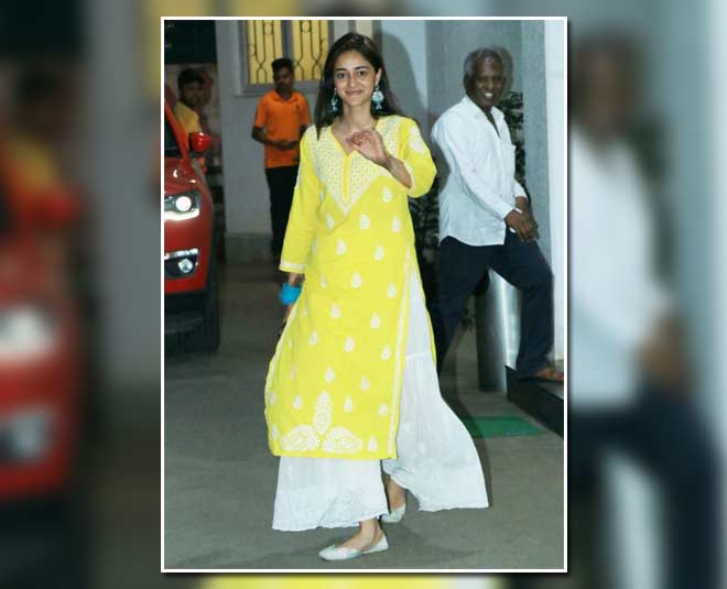 Ananya Panday's Chikankari Kurta ananya panday yellow kurta