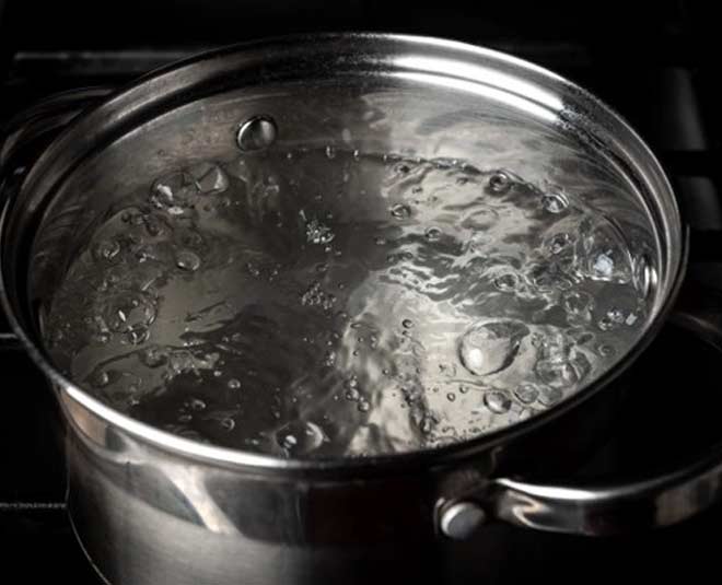 boiled water in bathroom