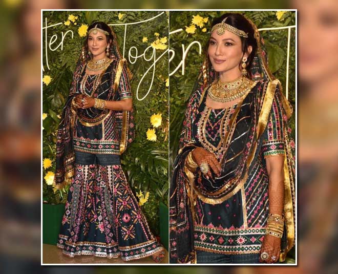 gauahar dupatta  draping