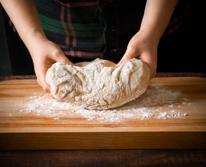 knead  dough  for  aloo  patty