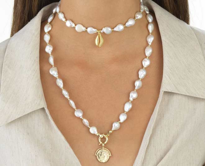 स्टाइल-1 pearl necklace with pendant