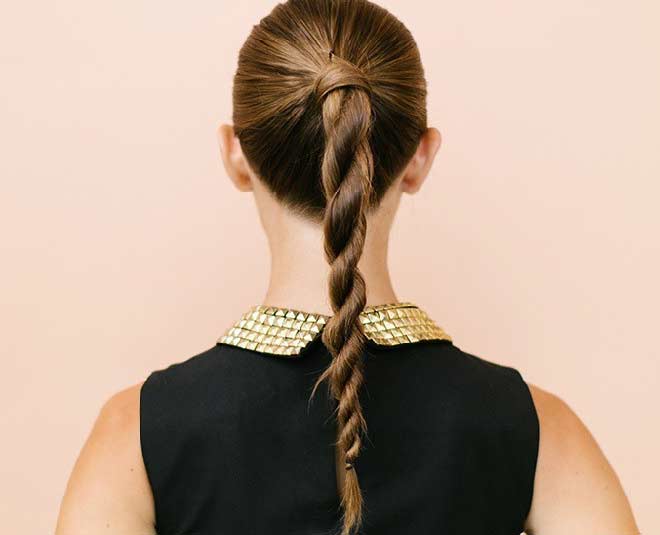 rope braid ponytail hairstyle