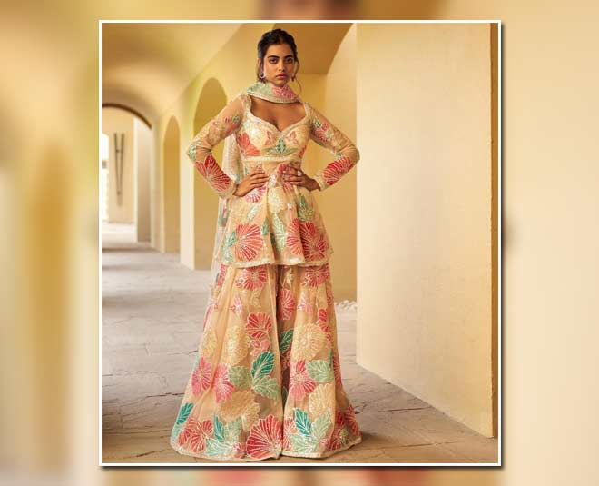 sharara dupatta  draping