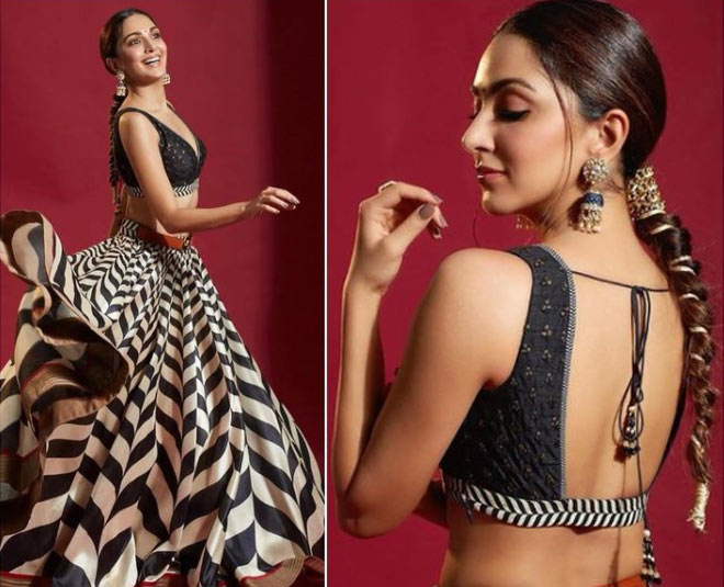 लहंगा विद आउट दुपट्टा shershaah actress kiara advani lehenga