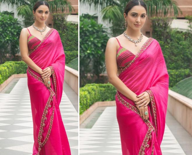 ऑर्गेंजा सिल्क साड़ी shershaah actress kiara advani saree look