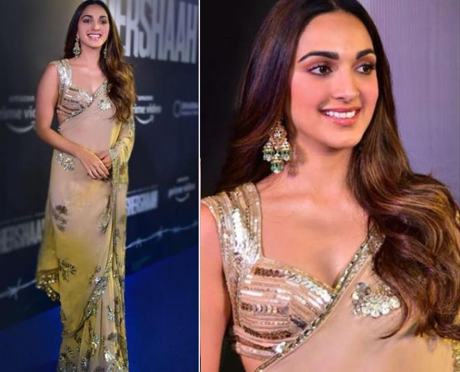 सीक्वेंस वर्क साड़ी shershaah actress kiara advani saree