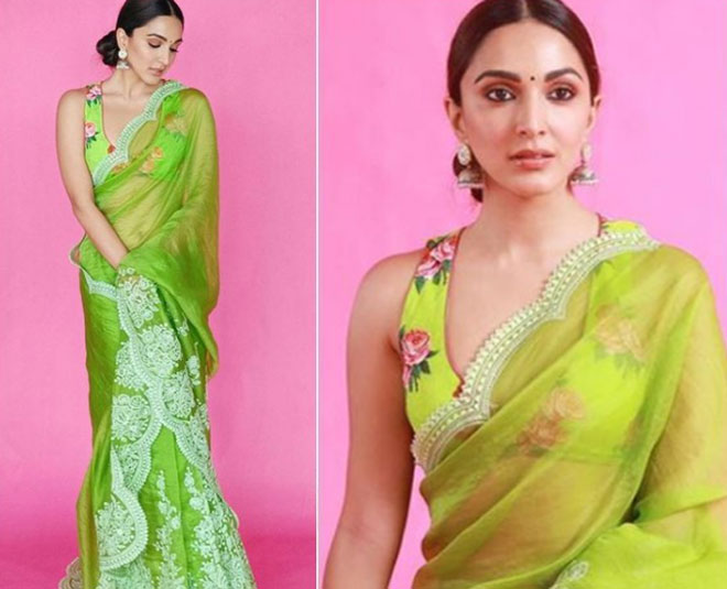सी-थ्रू साड़ी लुक shershaah actress kiara advani style