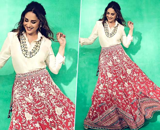 shirt with lehenga style