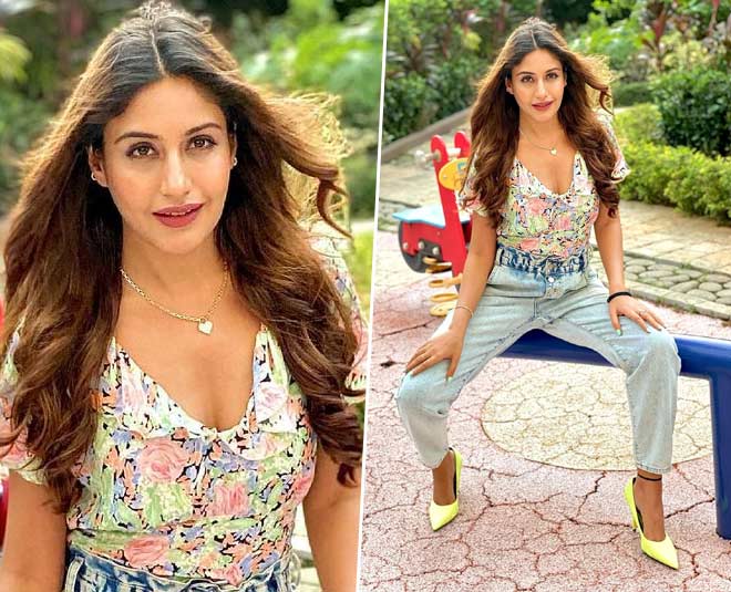 surbhi chandna in casual jeans and top
