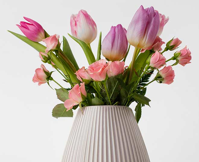 vase with tulips